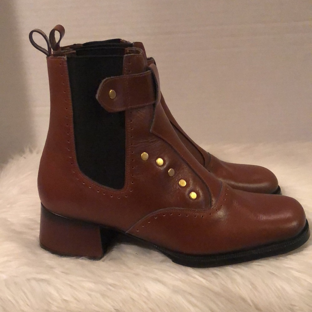Bandolino Rolle Made In Italy Brown Leather Ankle Boots/NWOT